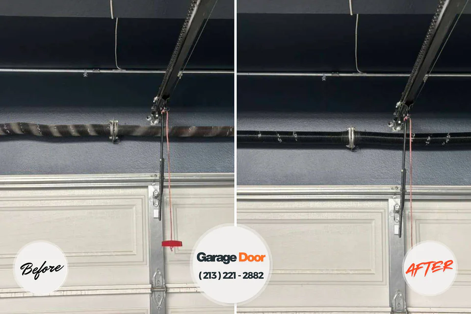 Before and after: garage door repair Portage, WI